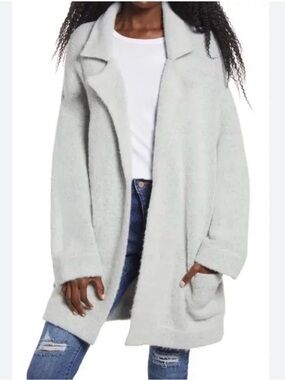 Thread & Supply Gray Open-Front Knit Cardigan Sweater